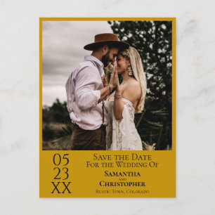 Carte Postale Simple Marigold Wedding Enregistrer la photo de la