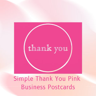 Carte Postale Simple Merci Rose Entreprise 