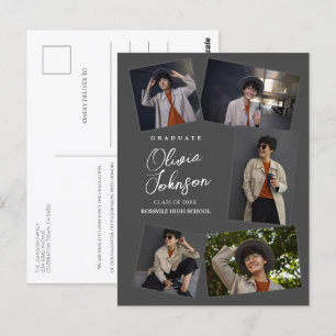 Carte Postale Simple minima Graduate Grey 6 Faire-part photo