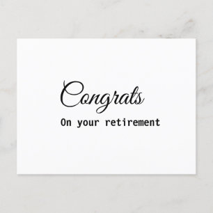 Carte Postale Simple minimal congratulations retirement add name