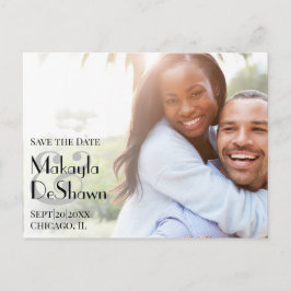 Carte Postale Simple Modern Minimal Photo Enregistrer le Mariage