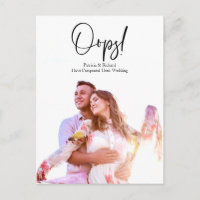 Simple Modern Oups Annonce de report de mariage