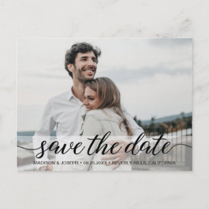 Carte Postale Simple Modern Save the Date Fiançailles Photo