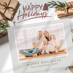 Carte Postale Simple moderne élégant Noël photo personnalisée