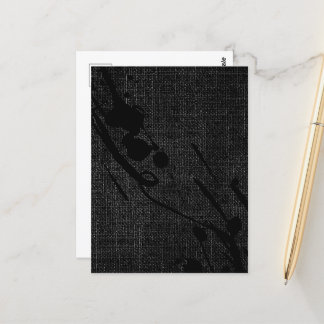 Carte Postale Simple moderne élégant noir Faux Jute Burlap