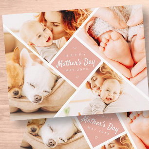 Carte Postale Simple moderne photos personnalisées Joyeux fête d