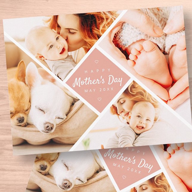Carte Postale Simple moderne photos personnalisées Joyeux fête d (Créateur téléchargé)