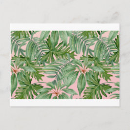 Carte Postale Simple moderne Pink Palm Leaf Tropical Floral