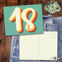 Simple Moderne Rétro Groovy Dix-Huitième Anniversa
