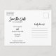 Carte Postale Simple moderne Script Wedding Enregistrer La Date  (Dos)