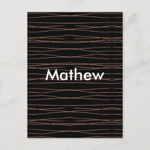 Carte Postale Simple monogramme ajouter votre nom lettre man min