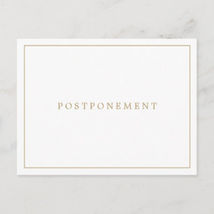 Carte Postale Simple Monogramme de Mariage Reporté en Or Antique