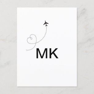 Carte Postale Simple monogramme minimal ajouter le phot du plan 