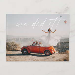 Carte Postale Simple Nous l'avons fait Réception de mariage phot