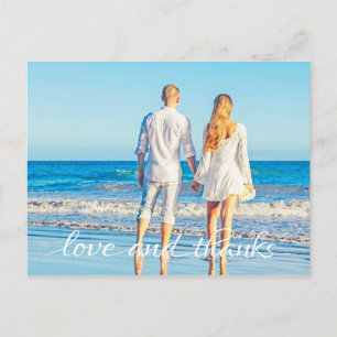 Carte Postale Simple Ocean Beach Couple Love and Thanks