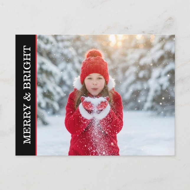 Carte Postale Simple One Photo Custom Photo & Message Holiday (Devant)