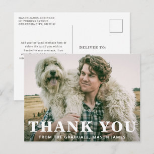 Carte Postale Simple Photo Bold Typographie Moderne Graduation