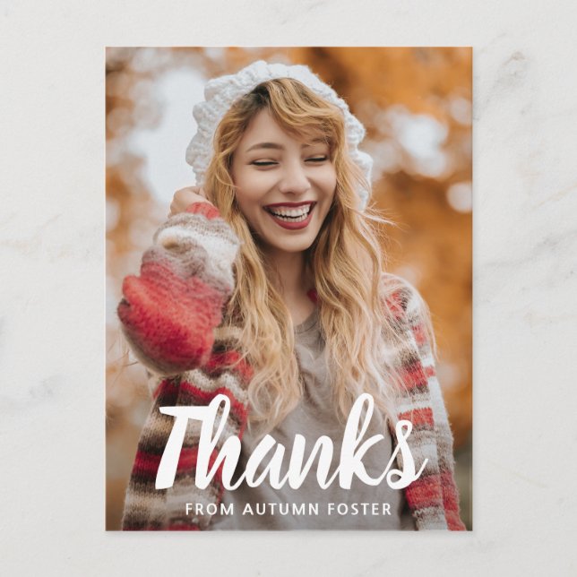 Carte Postale Simple Photo Bold Typographie Moderne Graduation (Devant)