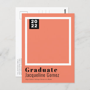 Carte Postale Simple Photo Graduation 2022 Faire-part
