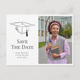 Carte Postale Simple photo graduation photo save the date 