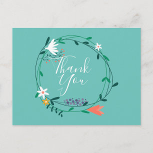 Carte Postale Simple Remerciement d'Affaires de Guirlande Floral