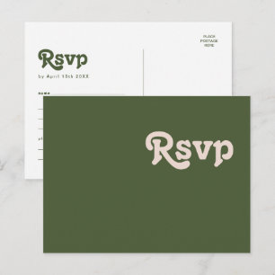 Carte postale simple Retro Olive Green Menu Choix 
