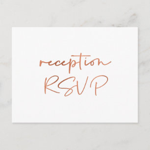 Carte Postale Simple Rose Gold Script Repas Choix Réception RSVP