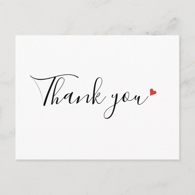 Carte Postale Simple Script Remerciement d'Affaires (Devant)