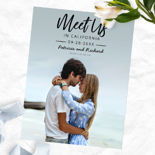Carte Postale Simple Script Rencontrons-nous dans la photo de sa