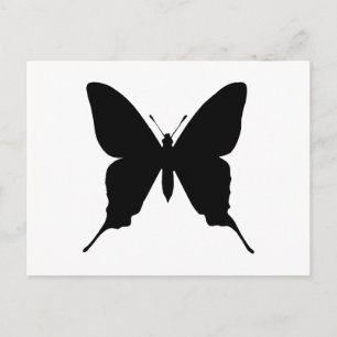 Carte Postale Simple silhouette de papillon noir