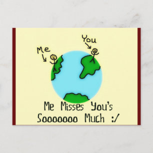Carte Postale Simple, tu me manques