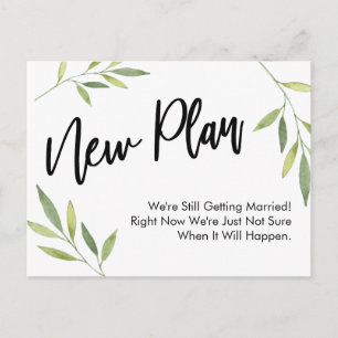 Carte Postale Simple verdure Nouveau plan Reporté Mariage Mise à