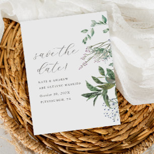 Carte Postale Simple verdure Pré photo mariage Enregistrer la da