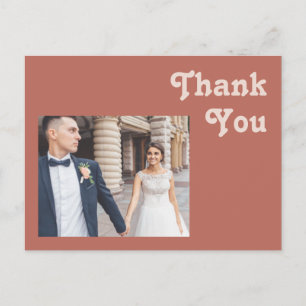 Carte Postale Simples vibes rétro   Remerciements de mariage Old