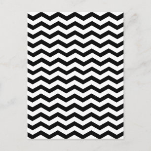 Carte Postale Simplicité contrastée de Chevron noir et blanc
