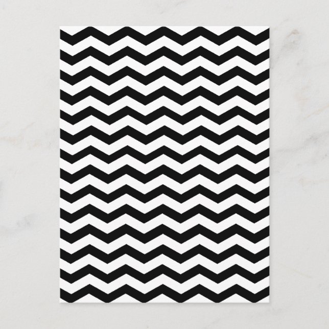 Carte Postale Simplicité contrastée de Chevron noir et blanc (Devant)