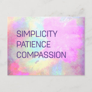 Carte Postale Simplicité Patience Compassion Inspiration