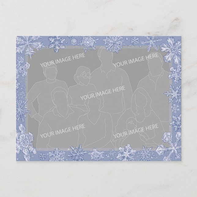 Carte Postale Simply Snowflakes Art Frame Photo personnalisée 1 (Devant)