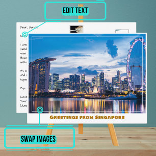 Carte Postale Singapore Flyer & Marina Bay Sands Modern