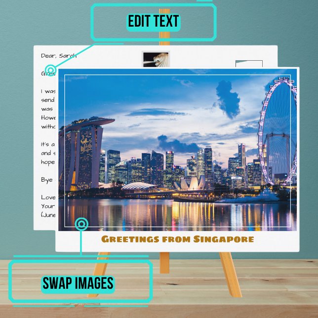 Carte Postale Singapore Flyer & Marina Bay Sands Modern (Please enjoy our postcard and see the others in the collection.)