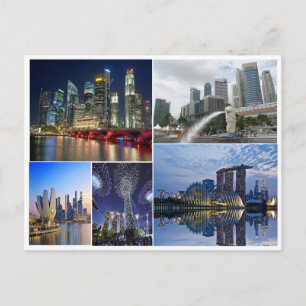 Carte Postale Singapore travel garden by the bay collage