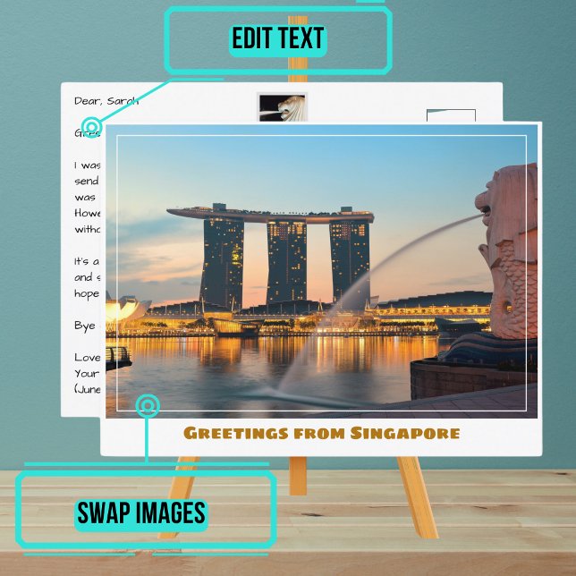 Carte Postale Singapour Avec City & Marina Bay Sands Moderne (Please enjoy our postcard and see the others in the collection.)