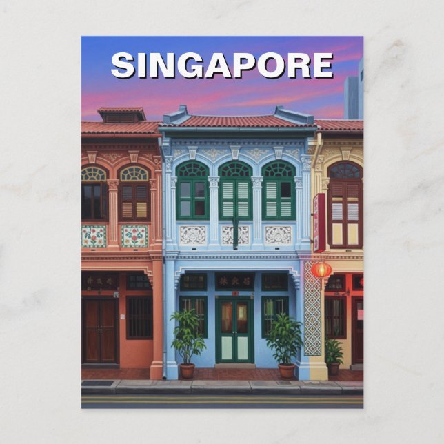 Carte Postale Singapour Shophouses Travel (Devant)
