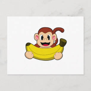 Carte Postale Singe à la banane