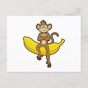 Carte Postale Singe à la banane