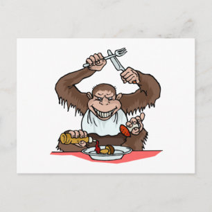 Carte Postale Singe affamé
