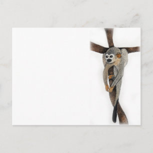 Carte Postale singe araignée dessin au stylo