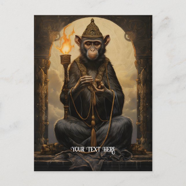 Carte Postale Singe avec torche (Devant)