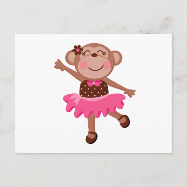 Carte Postale Singe Ballerina (Devant)