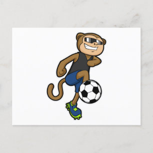 Carte Postale Singe comme joueur de football à Soccer